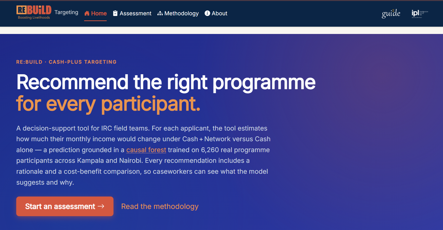 Re:BUiLD targeting app home page introducing cash-plus targeting for IRC field teams
